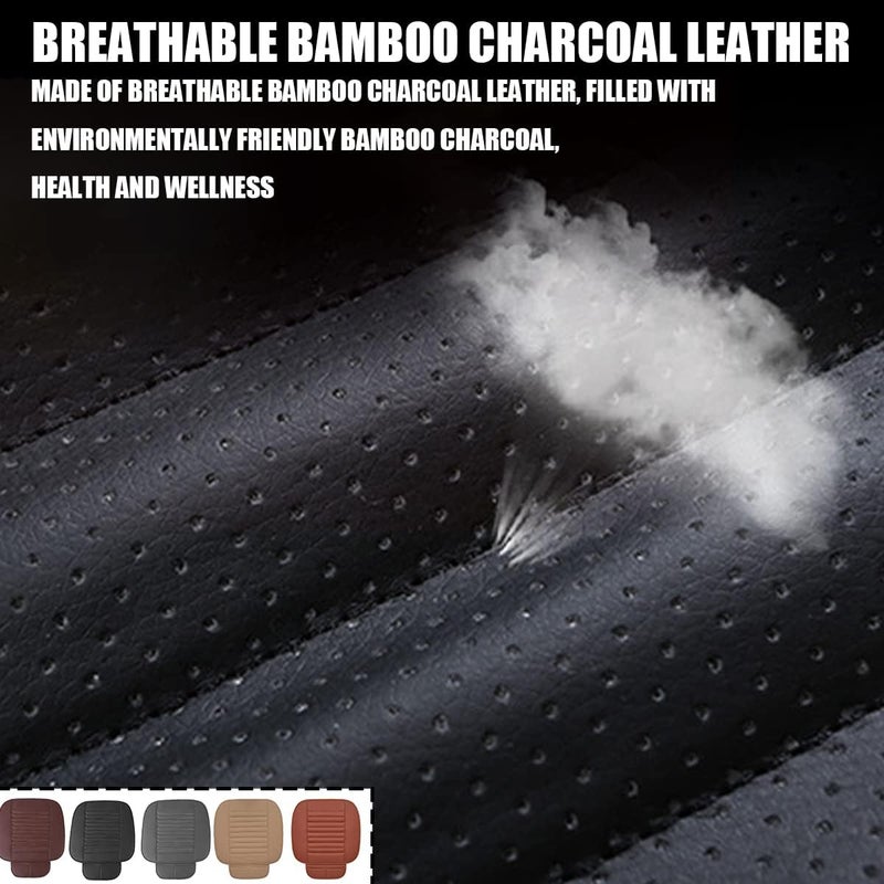 zipelo 2 Pack Car Seat Covers for Front Seats, Breathable Leather Cushion Protector, Anti-Slip Driver Seat Padded with Storage Pockets, Auto Interior Decoration for Most Vehicles (Gray) - Image 2